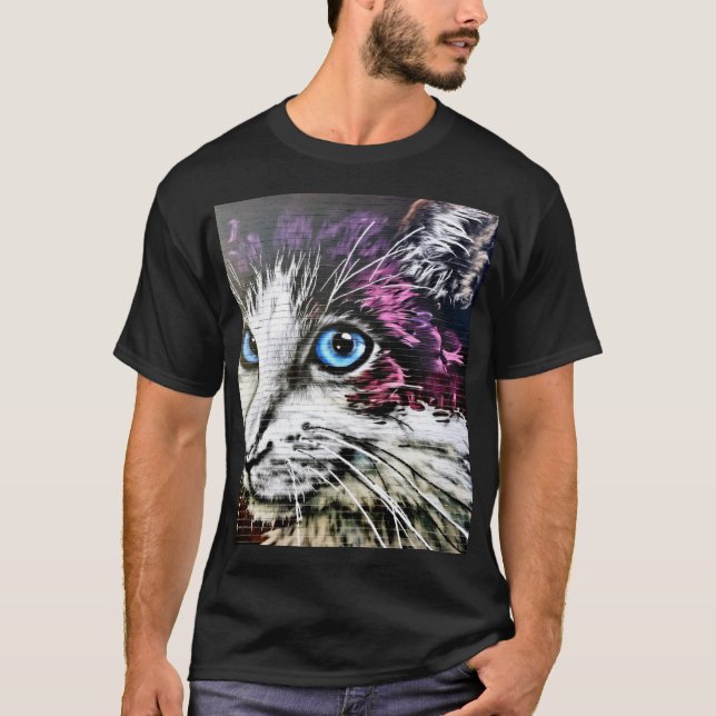 Graffiti Cat T Shirt (Framsida)