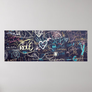 Graffiti chalkboard (svarta tavla) kärlek poster