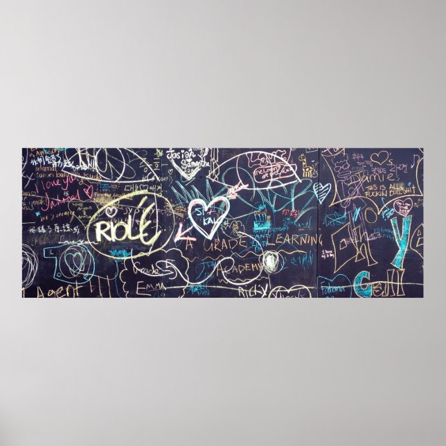 Graffiti chalkboard (svarta tavla) kärlek poster (Framsidan)