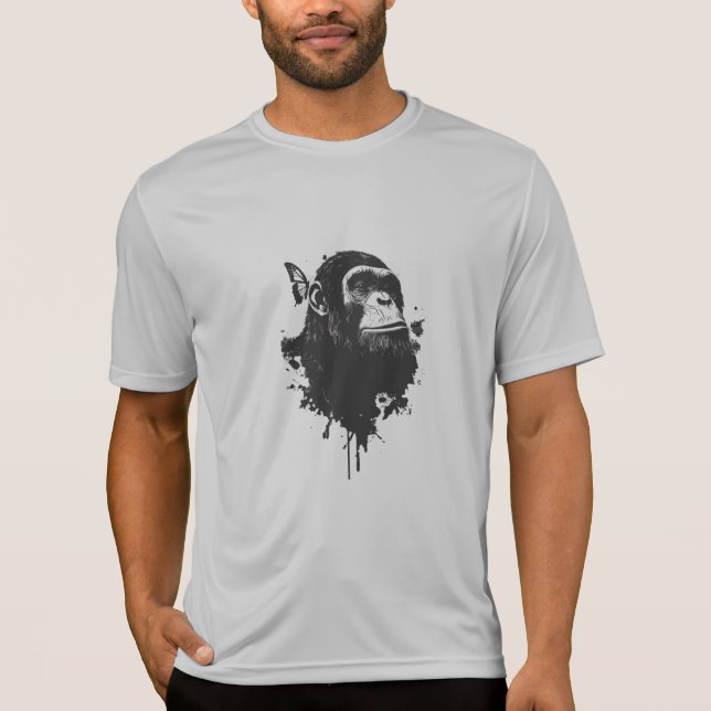 Graffiti Chimpanzee Street Art Animal Portrait Urb T Shirt (Framsida)