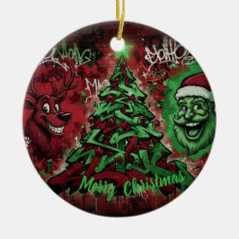 Graffiti Christmas Round Ornament
