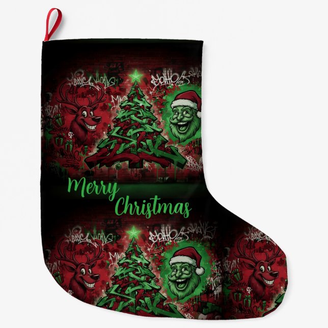 	Graffiti Christmas Stocking 12x20 Stor Julstrumpa (Framsidan)