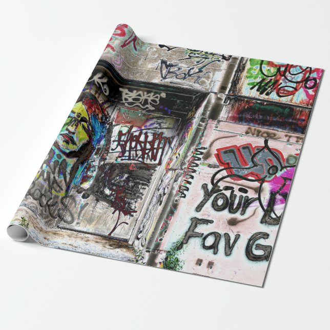 Graffiti Coola Decorative Urban Street Grunge Art Presentpapper (Utrullad)
