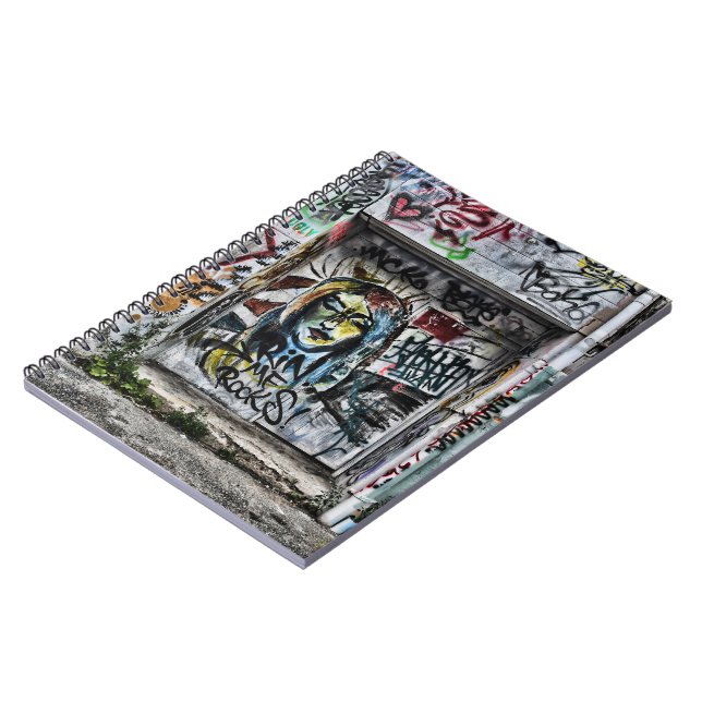 Graffiti Coola Modern Urban Street Art Anteckningsbok (Vänstra Sidan)