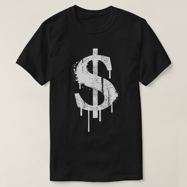 Graffiti Dollar-dollarns sign$ Urban Stil Mon T Shirt (Design framsida)