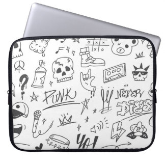 Graffiti Doodles: Punk Music Scribble Laptop Fodral