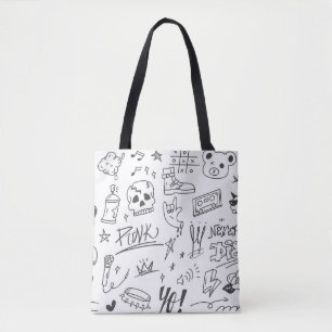 Graffiti Doodles: Punk Music Scribble Tygkasse