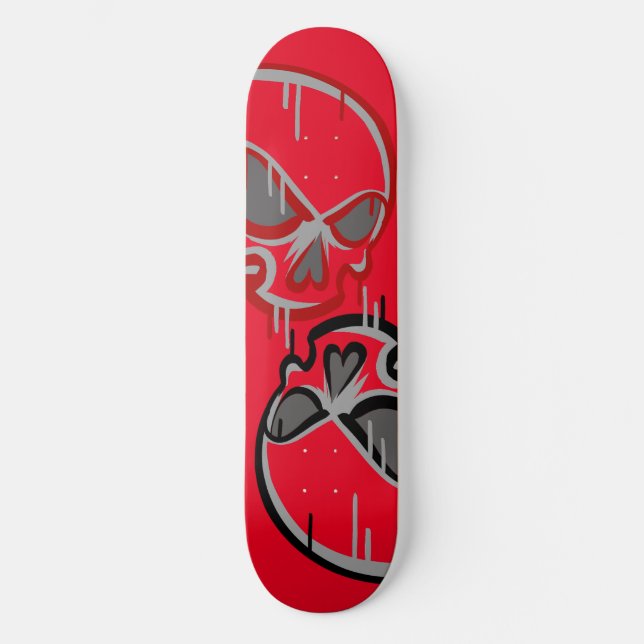 Graffiti Döskallars Mini Skateboard Bräda 18,5 Cm (Framsida)