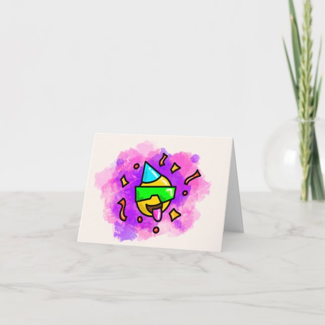 Graffiti Emoji Birthday Card Meddelande (Framsida)