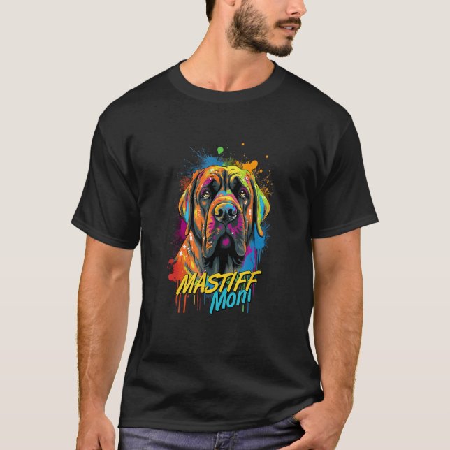 Graffiti English Mastiff Mom Mural Street Art Mast T Shirt (Framsida)