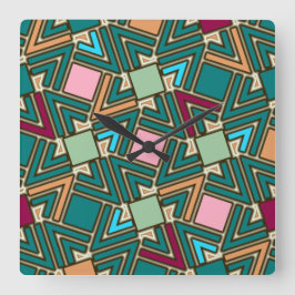 Graffiti Explosion Modern Geometric Pattern  Fyrkantig Klocka