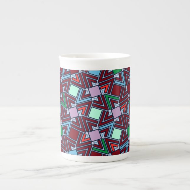 Graffiti Explosion Modern Geometrisk Mönster  Benporslin Mugg (Framsidan)