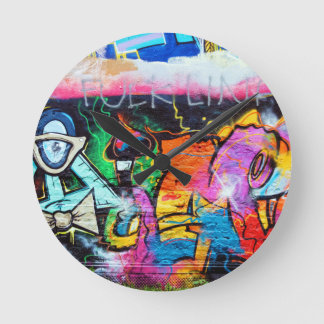 Graffiti Färg Art Painting Rund Klocka