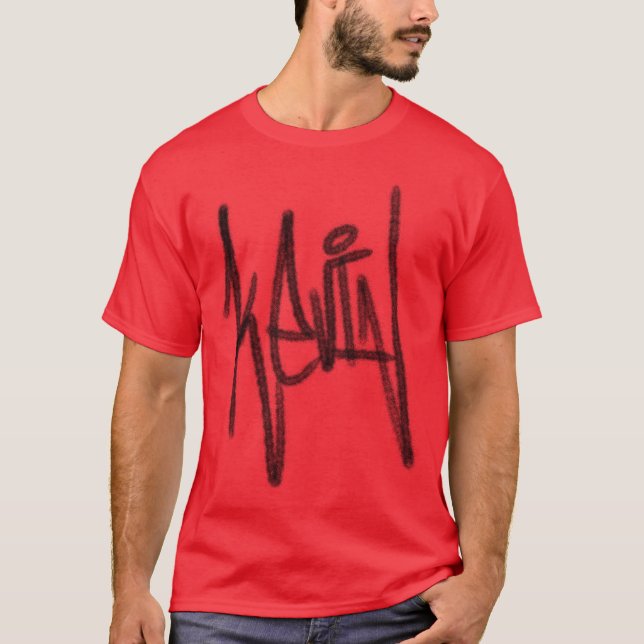 Graffiti First Namn Kevin Manar T-Shirts (Framsida)