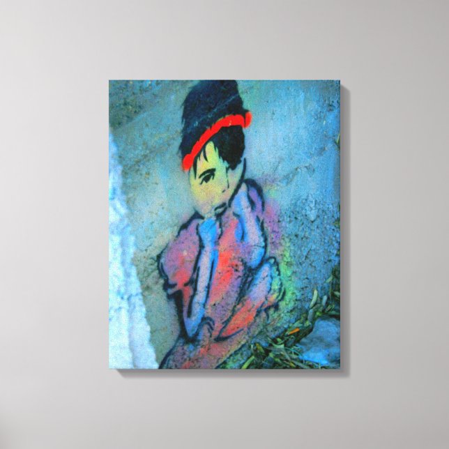 graffiti-flicka inslagen canvas (Framsida)
