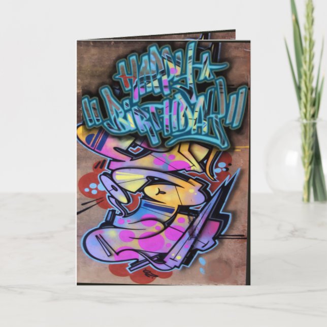 Graffiti-födelsedagskort Kort (Framsida)