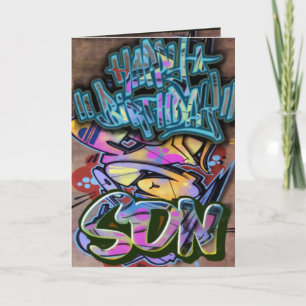 Graffiti-födelsedagskort, son kort