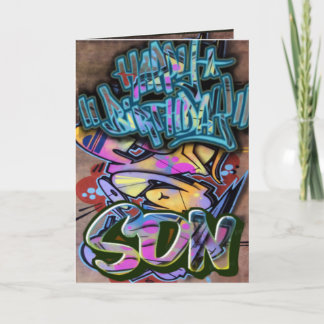 Graffiti-födelsedagskort, son kort