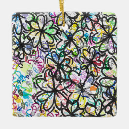 Graffiti Four Leaf Clovers Julgransprydnad Keramik