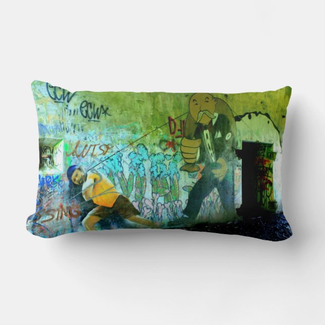 Graffiti från Peaks Island Maine Lumbarkudde (Framsida)