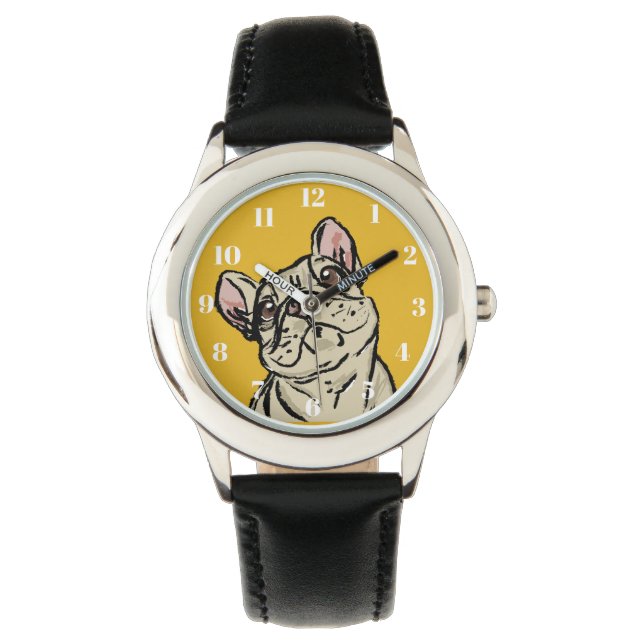 Graffiti fransk bulldogg armbandsur (Framsida)
