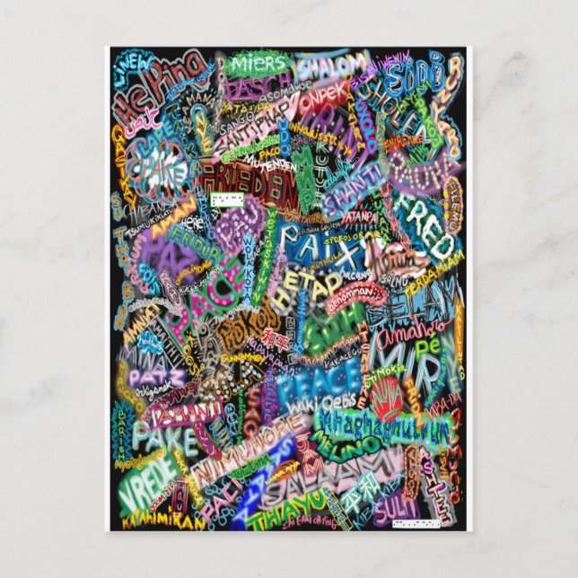 Graffiti-fredskort Vykort (Framsida)