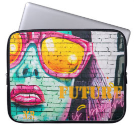Graffiti Future är Bright Neon Girl & Sunglasses Laptop Fodral