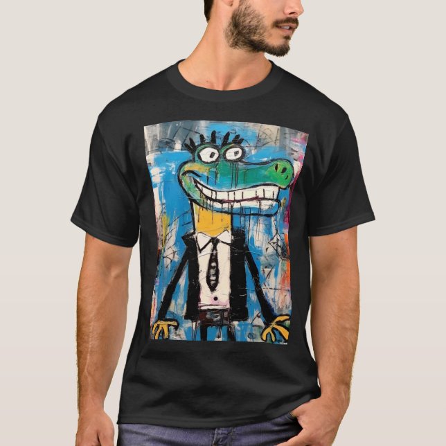 Graffiti Gator Street Art Crocodile T Shirt (Framsida)