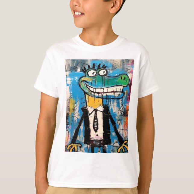 Graffiti Gator Street Art Crokodile T Shirt (Framsida)
