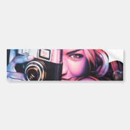 Graffiti Girl Photographer Bildekal