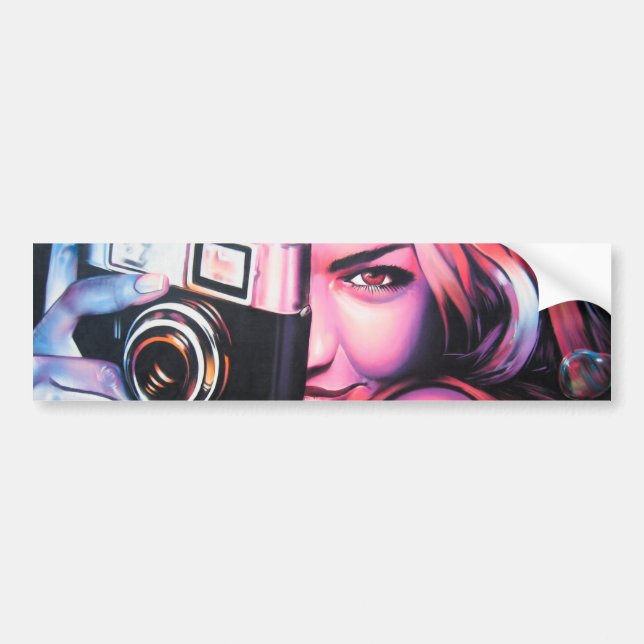 Graffiti Girl Photographer Bildekal (Framsidan)