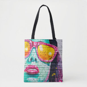 Graffiti girl tote tygkasse