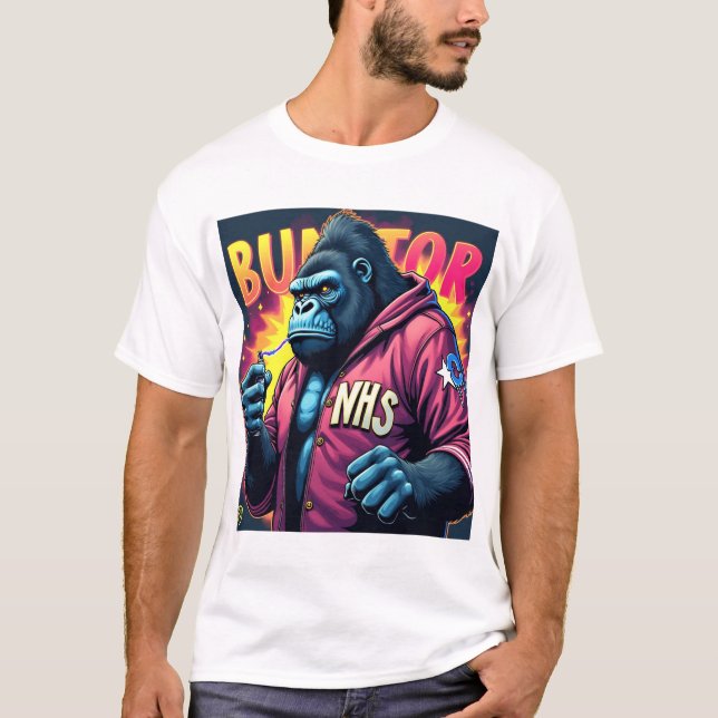 Graffiti Gorilla Urban Streetwear Design T Shirt (Framsida)