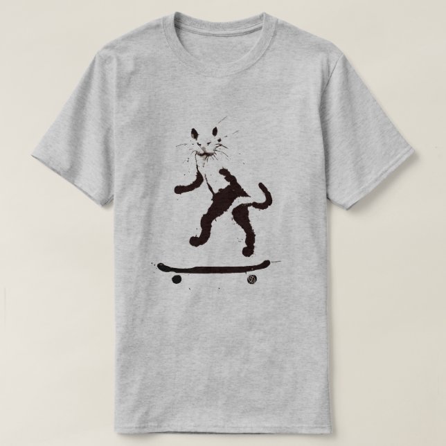 Graffiti Graphic Cat Skateboarder T-Shirt (Design framsida)