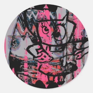 Graffiti grunge-etikett runt klistermärke