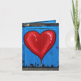 Graffiti Heart, blå vägg, Alla hjärtans dag, Bästa Kort