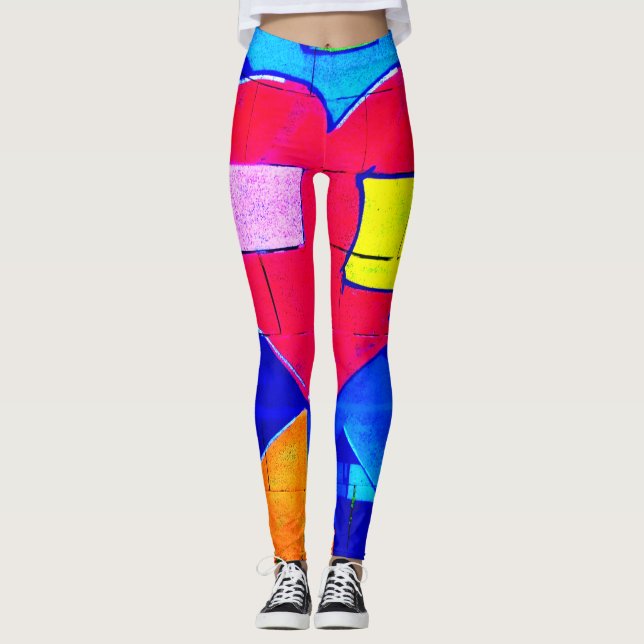Graffiti Heart Pop Art Leggings - Fet & Vibrant (Framsida)