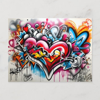 Graffiti Hearts # 5 Vykort