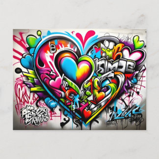 Graffiti Hearts # 6 Vykort