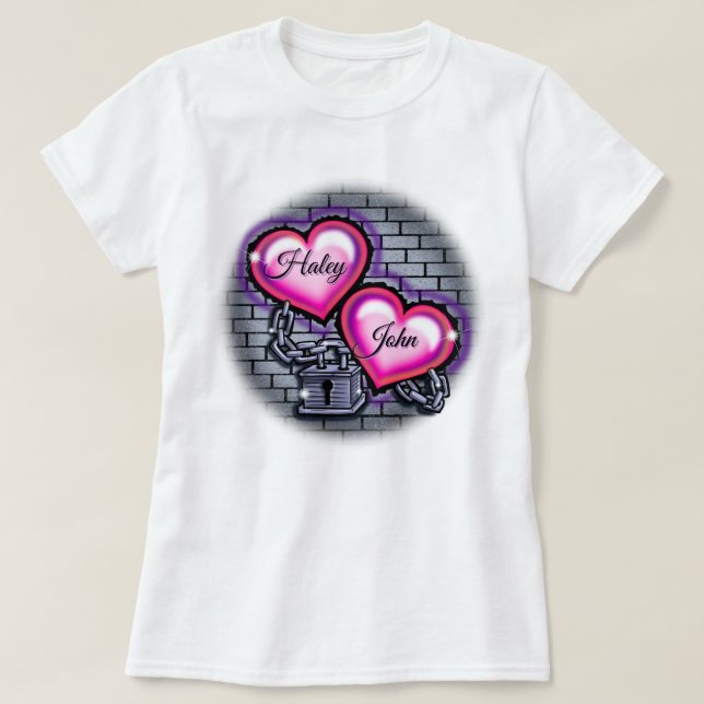 Graffiti Hearts T-Shirt (Design framsida)