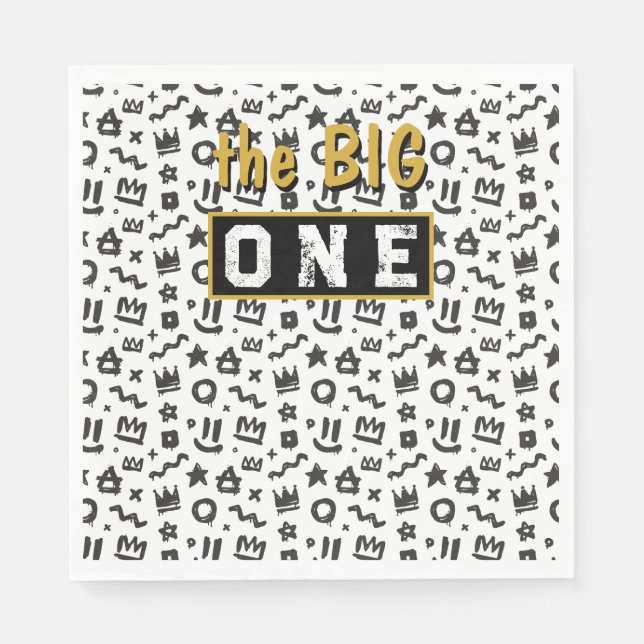Graffiti Hip hop Märkres Black och Guld Rap Doodle Pappersservett (Framsidan)