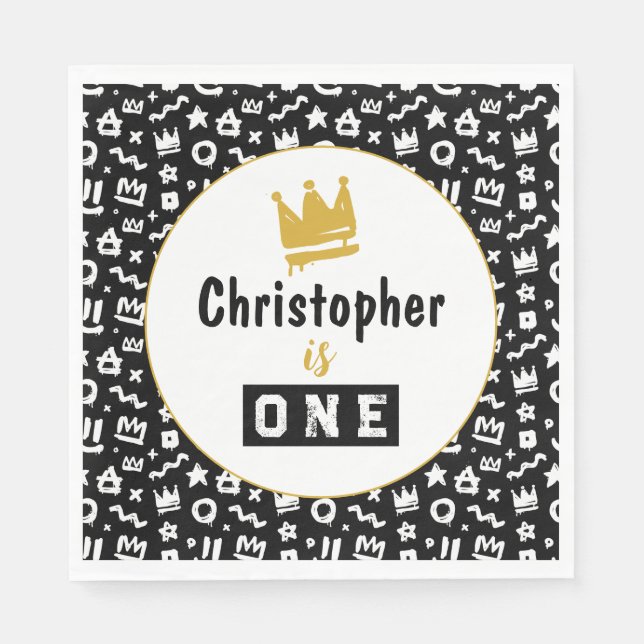 Graffiti Hip hop Märkres Black och Guld Rap Doodle Pappersservett (Framsidan)