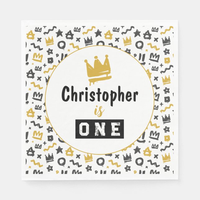 Graffiti Hip hop Märkres Black och Guld Rap Doodle Pappersservett (Framsidan)