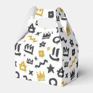 Graffiti Hip hop Märkres Black och Guld Rap Doodle Presentaskar
