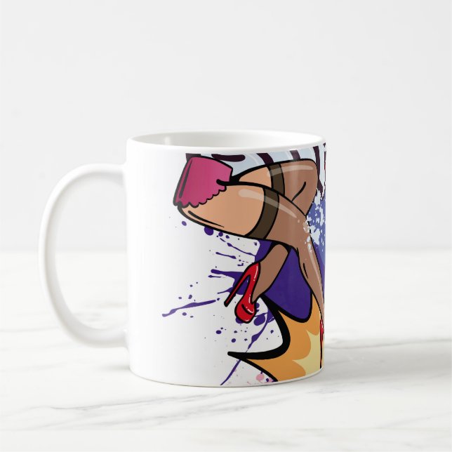Graffiti illustration med street graffiti brev kaffemugg (Vänster)