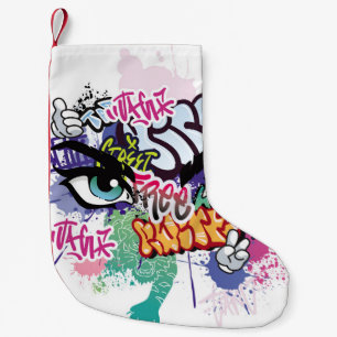 Graffiti illustration med street graffiti brev liten julstrumpa