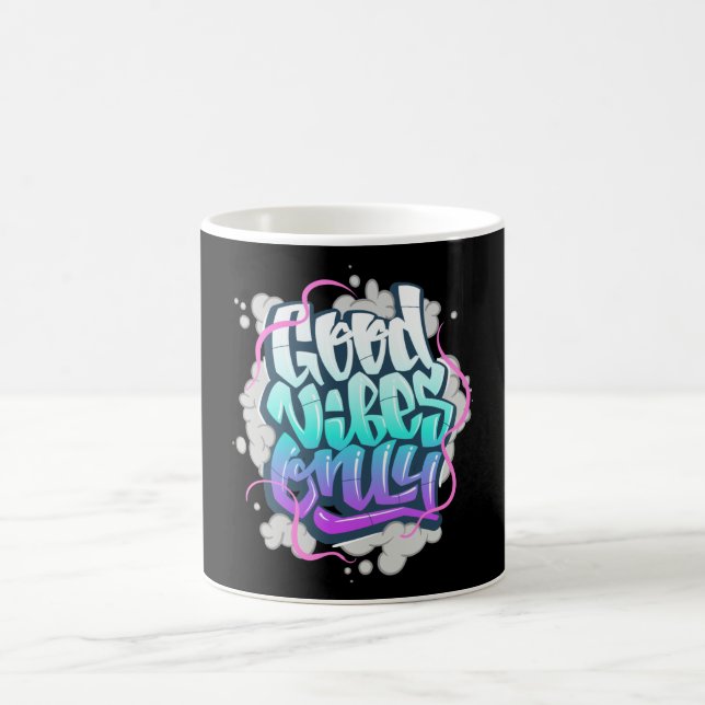 Graffiti inscription bra vibes kaffemugg (Center)