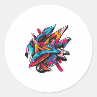 Graffiti Inspired Colorful Chaos Stickers Runt Klistermärke