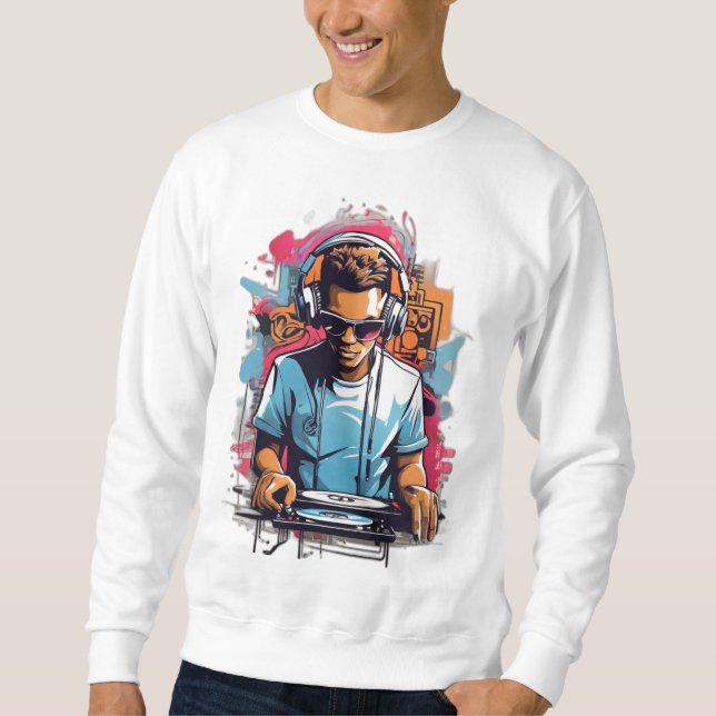 Graffiti-Inspired DJ Sweatshirt (Framsida)