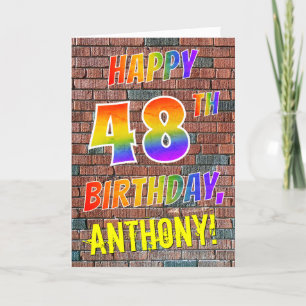 Graffiti Inspired Rainbow look LYCKLIG 48:E BIRTHD Kort